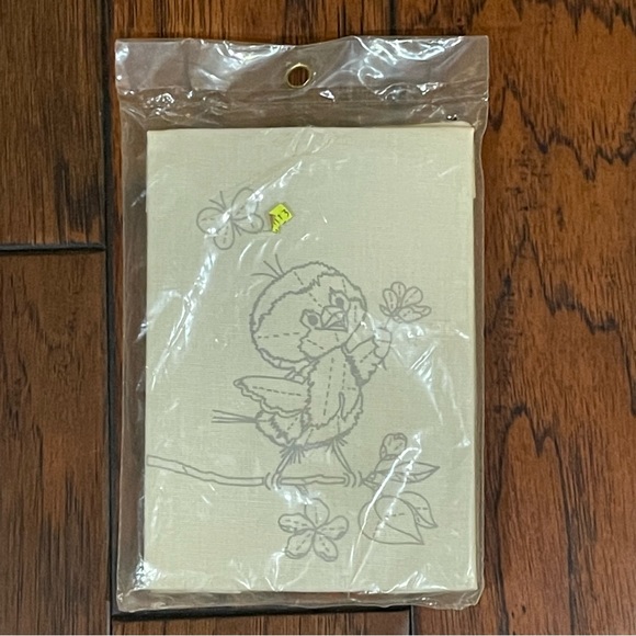 Vintage Caron Perkies BUBBLY BIRD Crewel Sewing Kit 5" x 7" Robin 6436 NOS - Picture 3 of 3